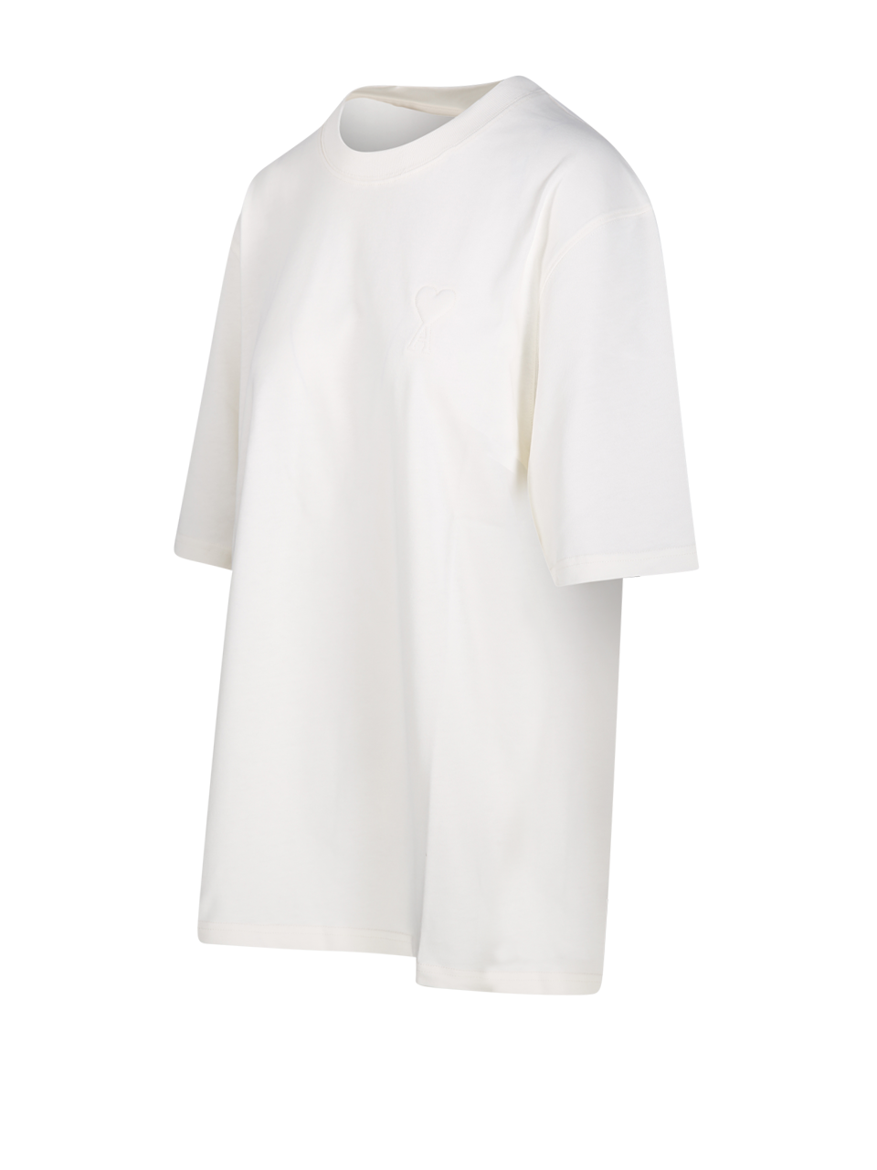 WOMAN AMI WHITE COTTON BIG ADC EMBOSSED T-SHIRT