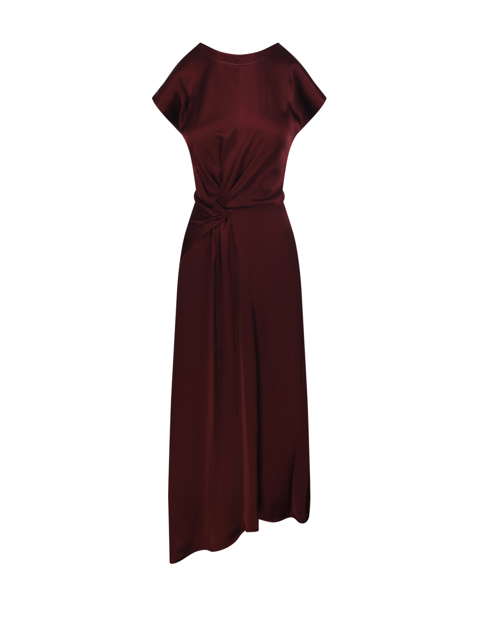 WOMAN VICTORIA BECKHAM BORDEAUX ACETATE ARIA MIDI DRESS