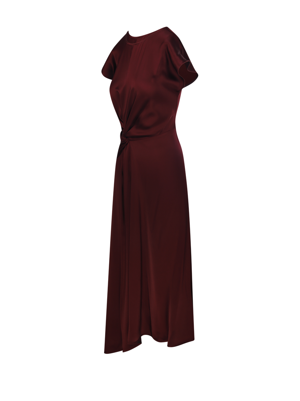 WOMAN VICTORIA BECKHAM BORDEAUX ACETATE ARIA MIDI DRESS