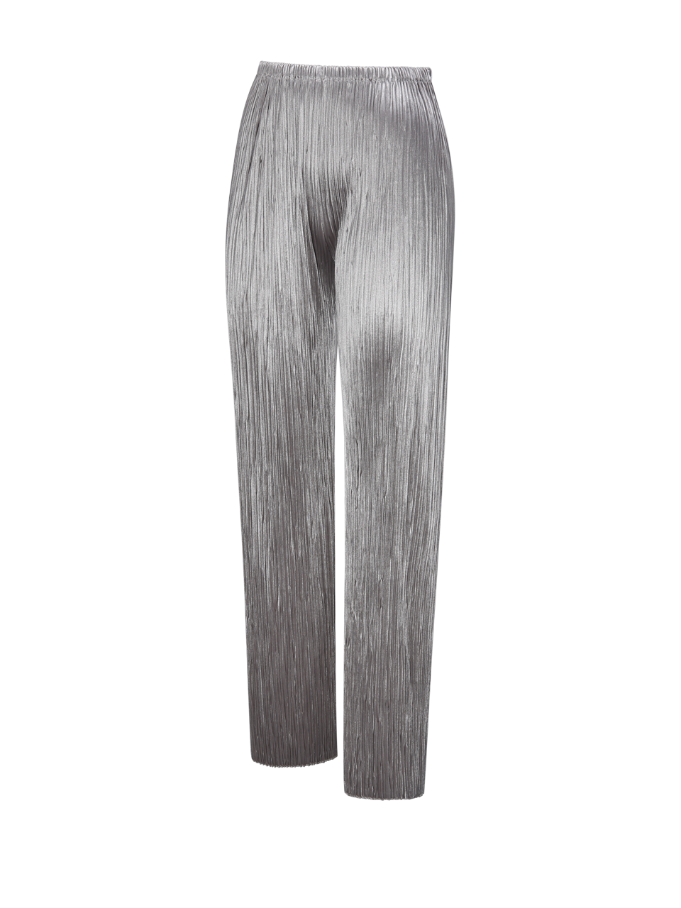 WOMAN FORTE FORTE SILVER POLYESTER PLEATED JERSEY ELASTICATED PANT