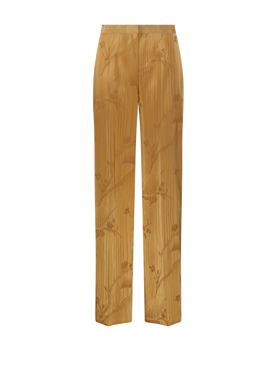 WOMAN FORTE FORTE YELLOW ACETATE THE LOTUS FLUID JACQUARD HIGH WAIST PANT