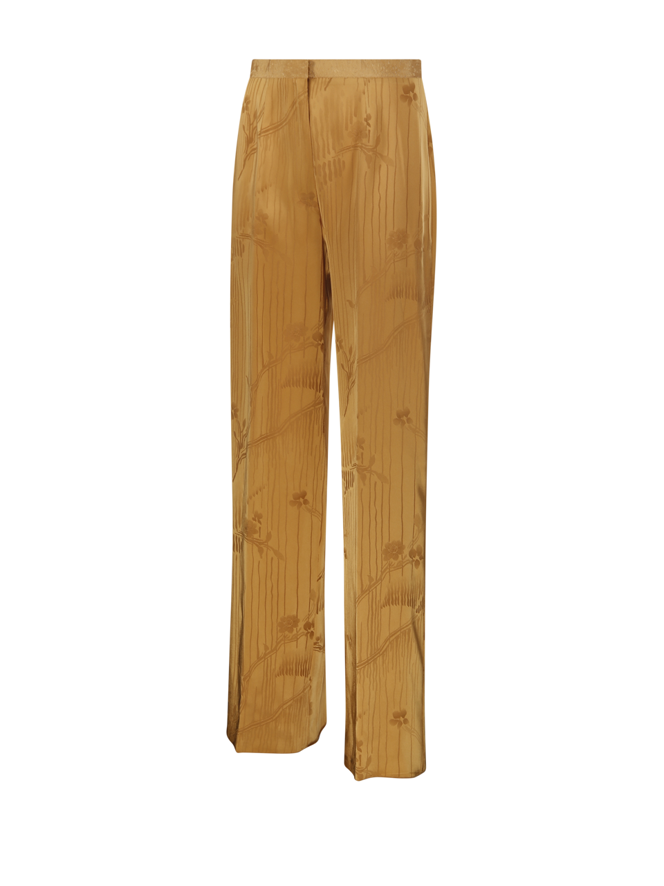WOMAN FORTE FORTE YELLOW ACETATE THE LOTUS FLUID JACQUARD HIGH WAIST PANT