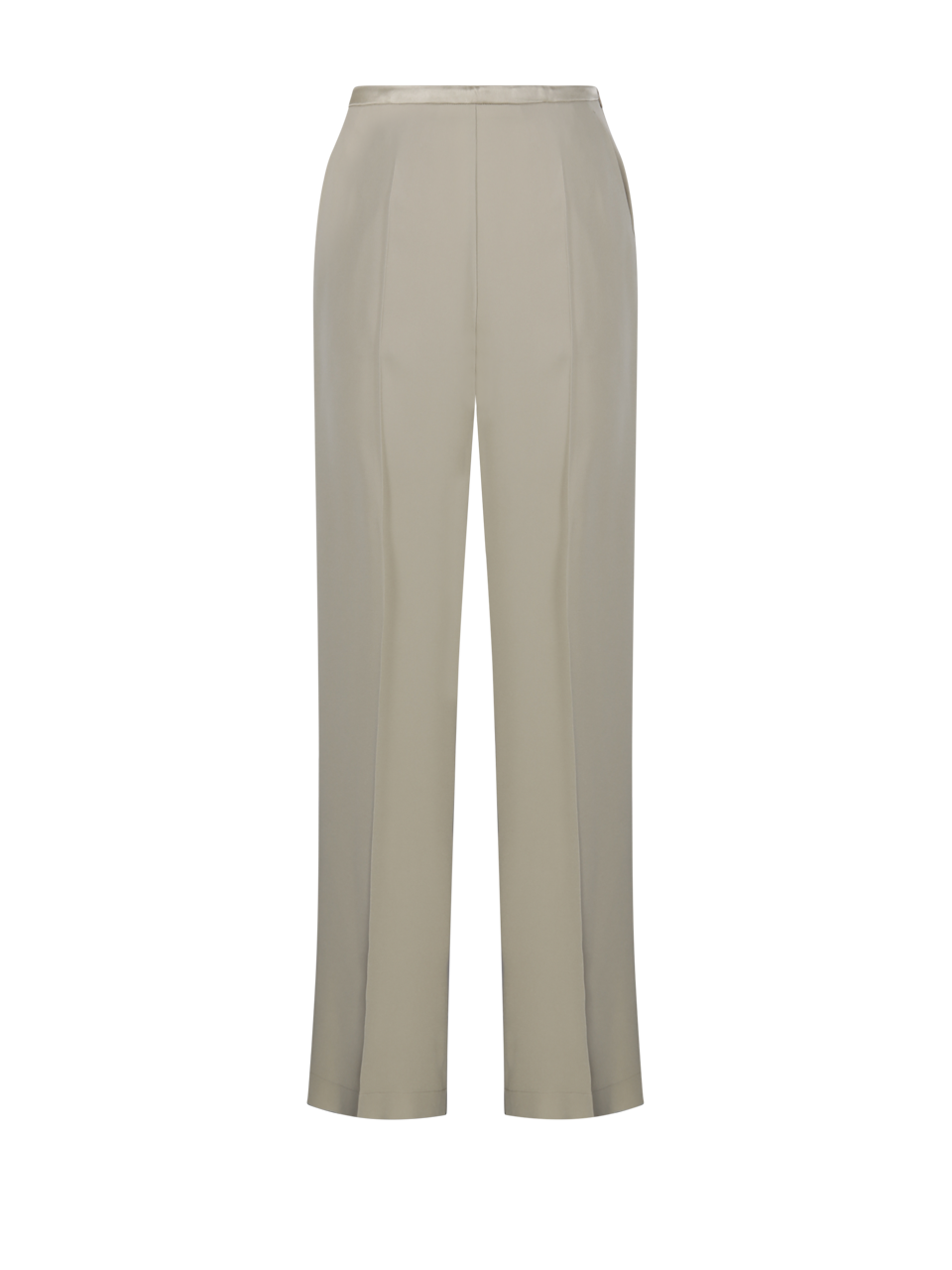 WOMAN FORTE FORTE NUDE ACETATE MATT ENVERS SATIN HIGH WAIST FLAT FRONT PANT