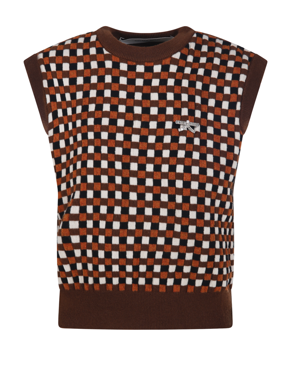 WOMAN GOLDEN GOOSE BROWN WOOL JOURNEY W`S KNITWEAR VEST