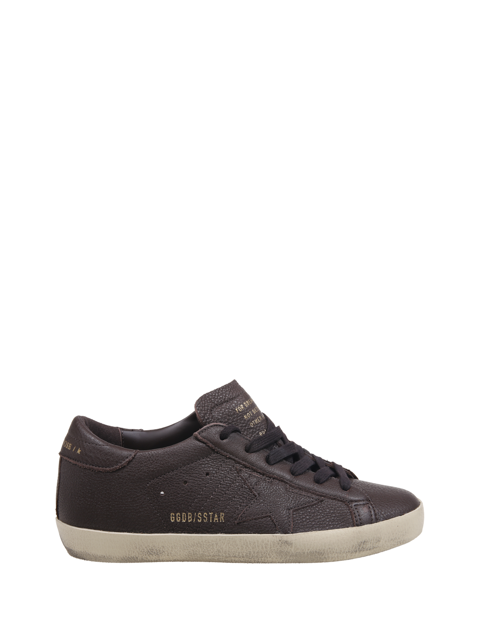 WOMAN GOLDEN GOOSE BROWN LEATHER SUPER STAR SNEAKER 