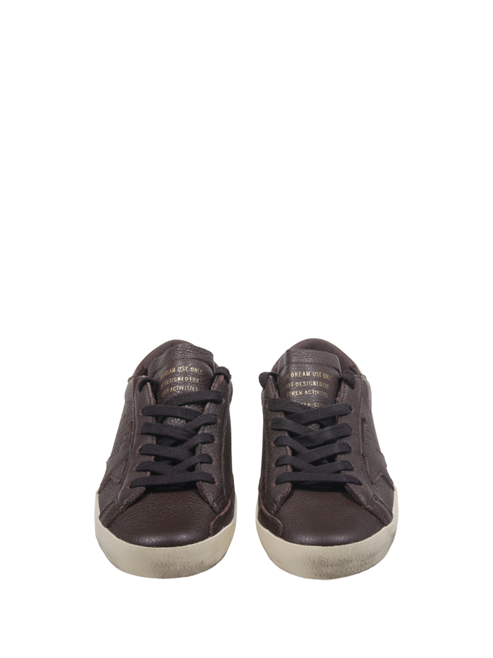 WOMAN GOLDEN GOOSE BROWN LEATHER SUPER STAR SNEAKER 