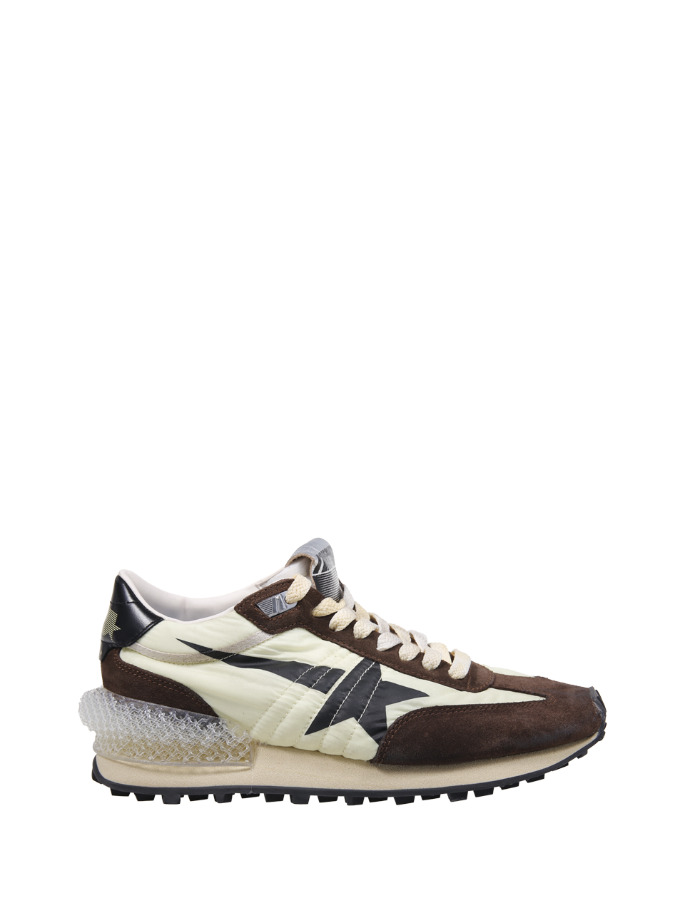 WOMAN GOLDEN GOOSE SNEAKER RUNNING MARATHON IN PELLE MARRONE 