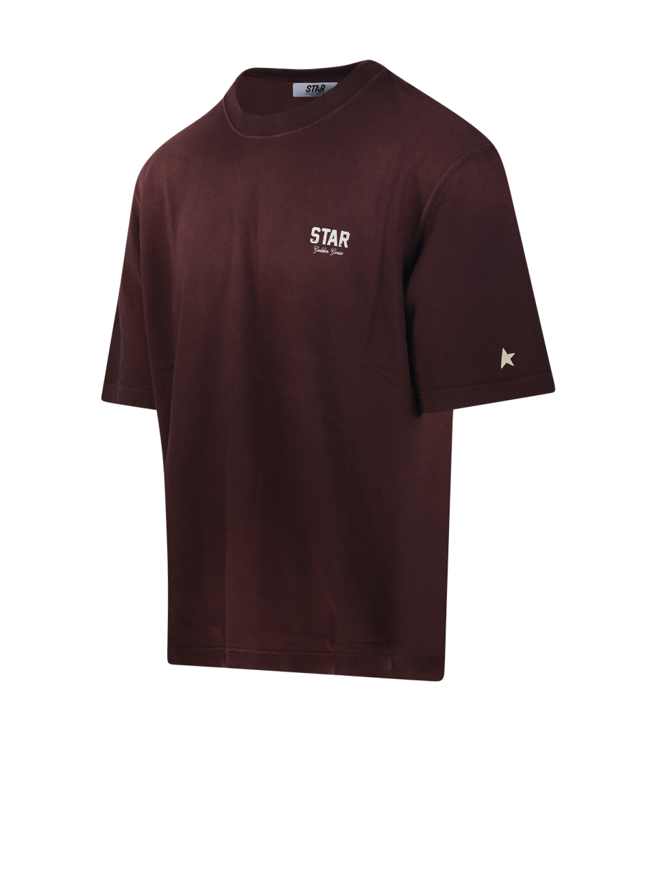 MEN GOLDEN GOOSE BORDEAUX COTTON STAR UNISEX RELAXED FIT T-SHIRT