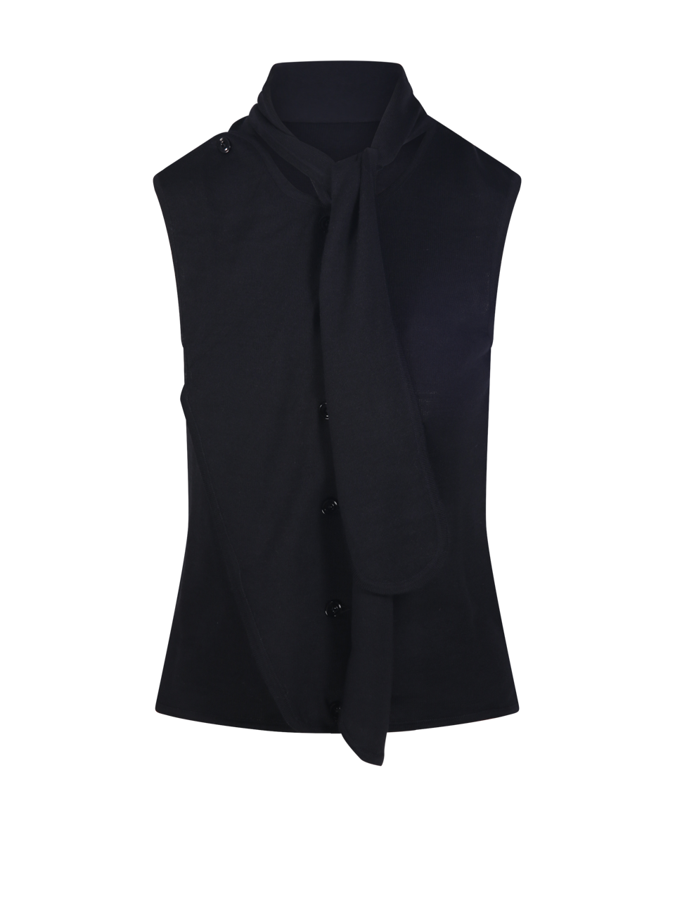WOMAN LEMAIRE BLACK WOOL ASYMMETRICAL VEST
