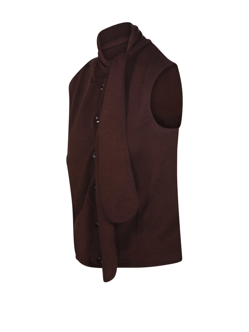 WOMAN LEMAIRE BROWN WOOL ASYMMETRICAL VEST