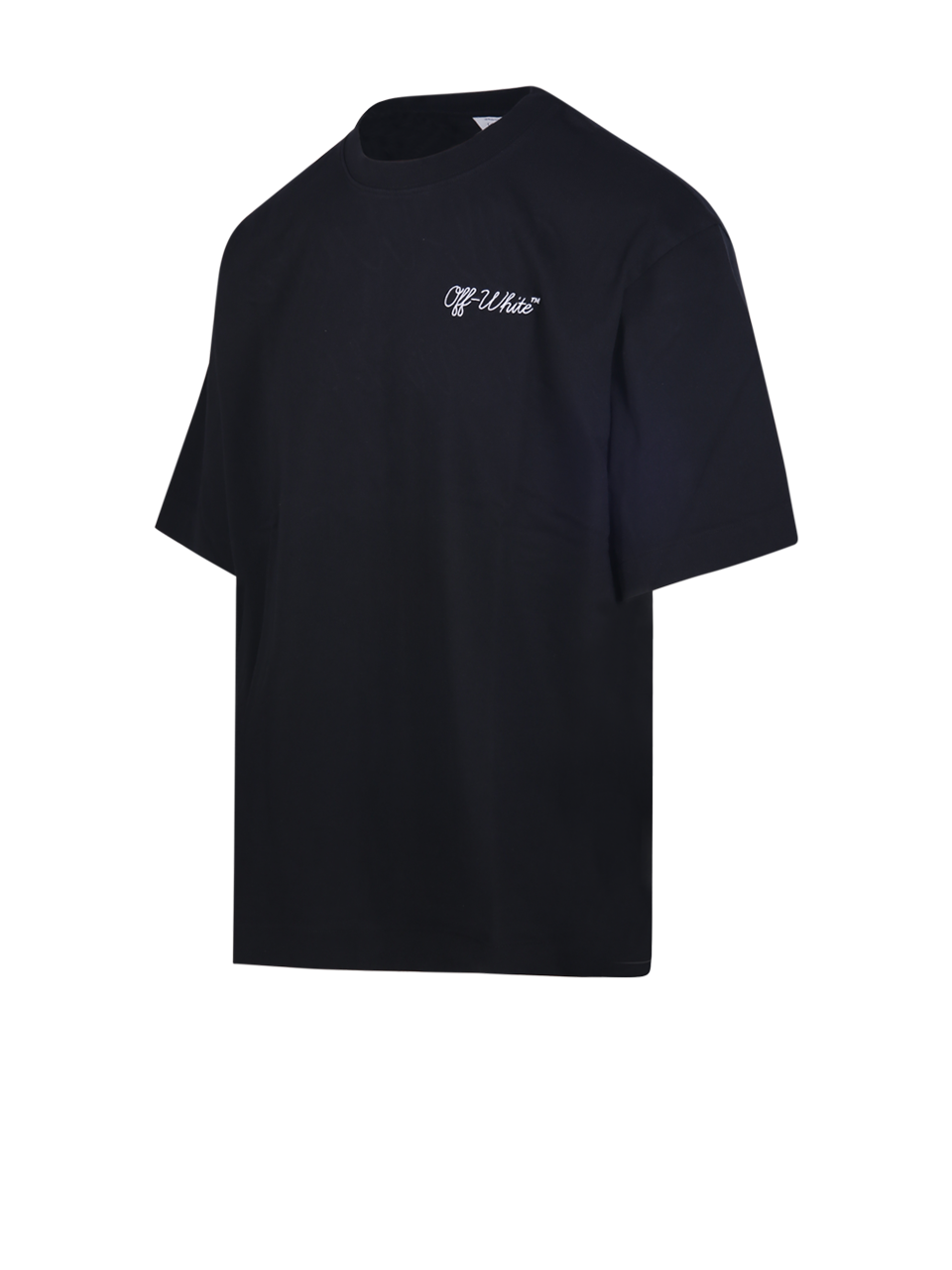 MEN OFF-WHITE BLACK COTTON SCRIPT LOGO SKATE S/S TEE