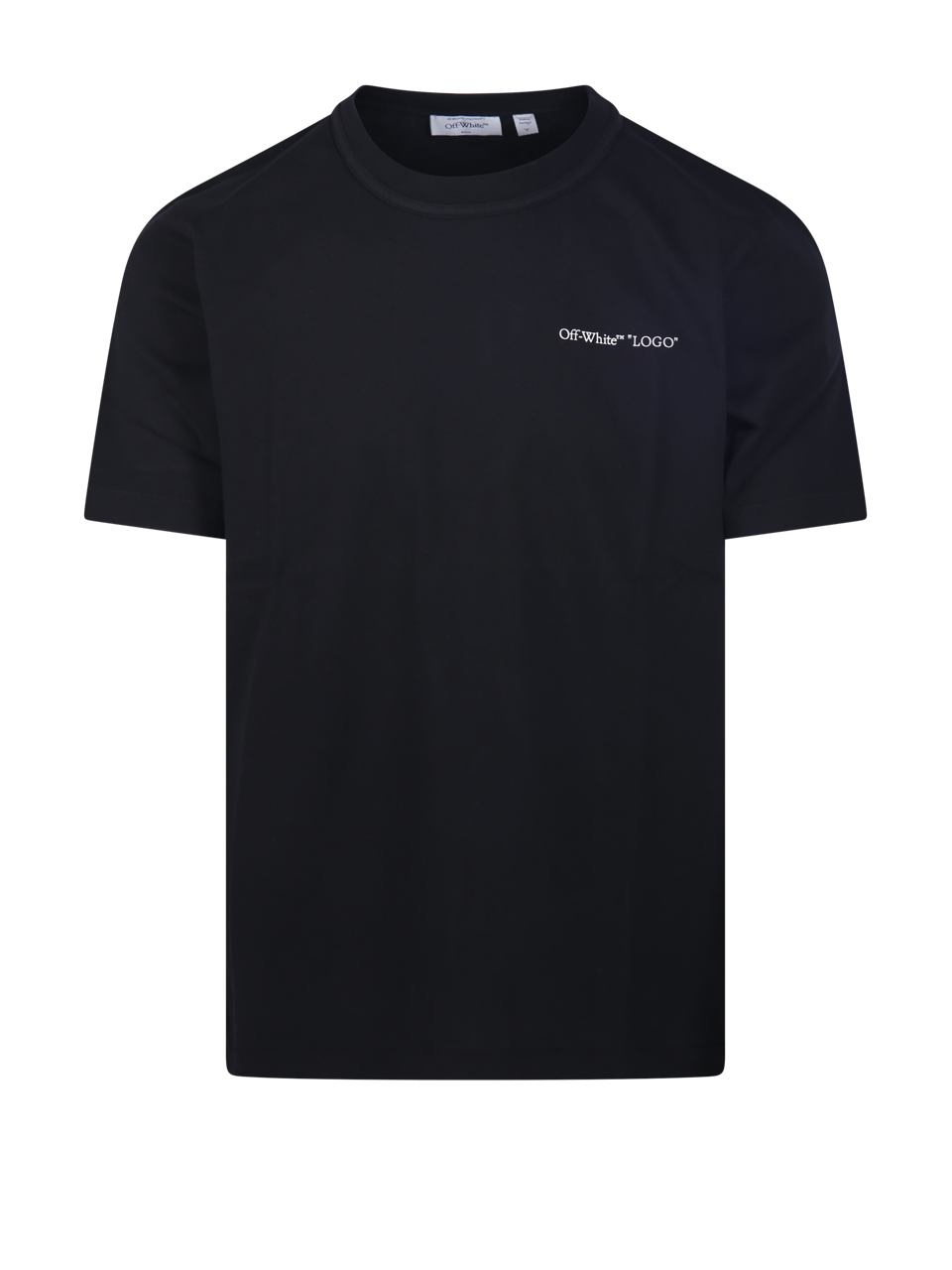MEN OFF-WHITE BLACK COTTON LOGO QUOTE REGULAR S/S TEE