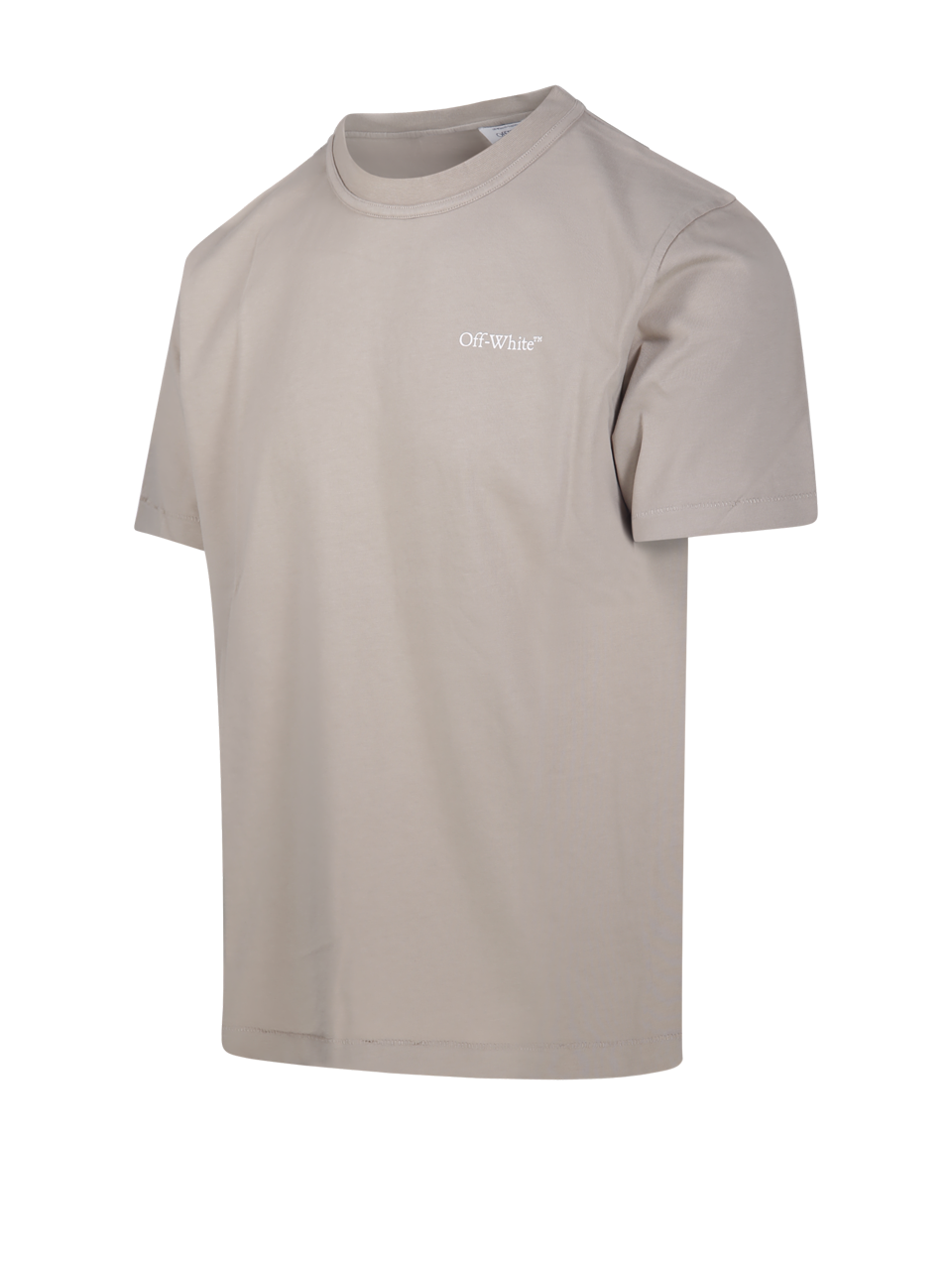MEN OFF-WHITE NUDE COTTON SMALL BOOKISH REGULAR S/S TEE