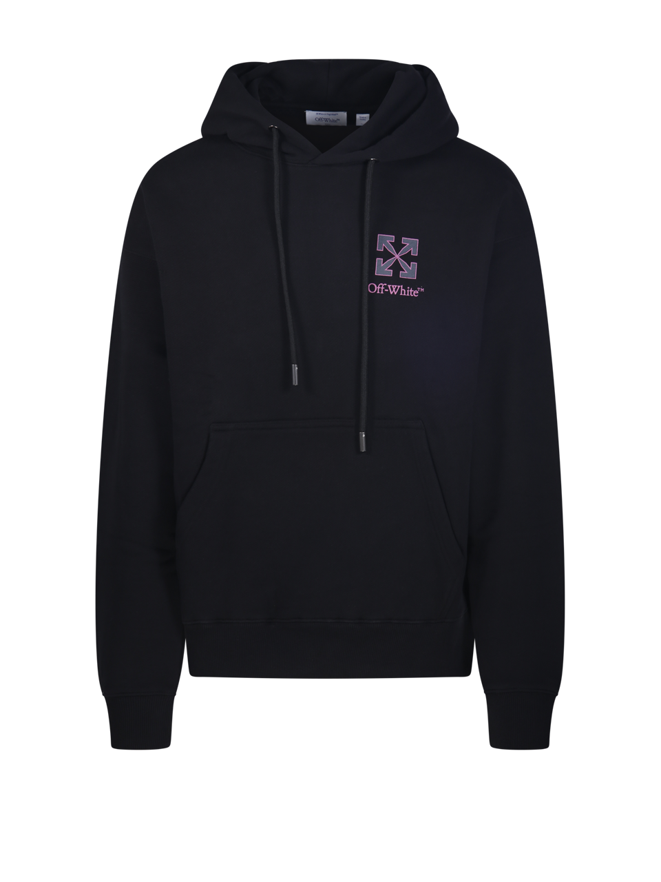 MEN OFF-WHITE BLACK COTTON SMALL ARROW SKATE HOODIE