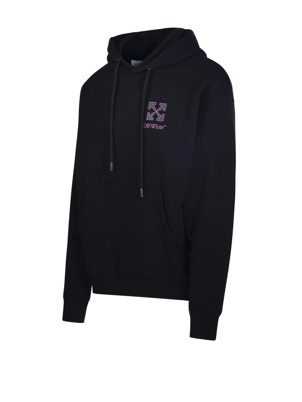 MEN OFF-WHITE BLACK COTTON SMALL ARROW SKATE HOODIE