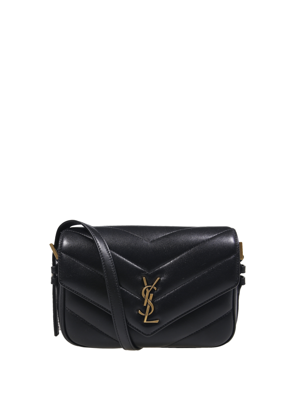 DONNA SAINT LAURENT BORSA A TRACOLLA LOULOU TOY IN PELLE NERA 