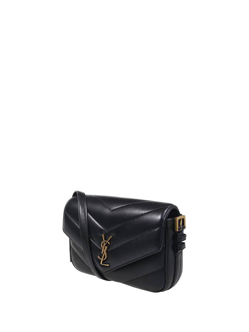 DONNA SAINT LAURENT BORSA A TRACOLLA LOULOU TOY IN PELLE NERA 