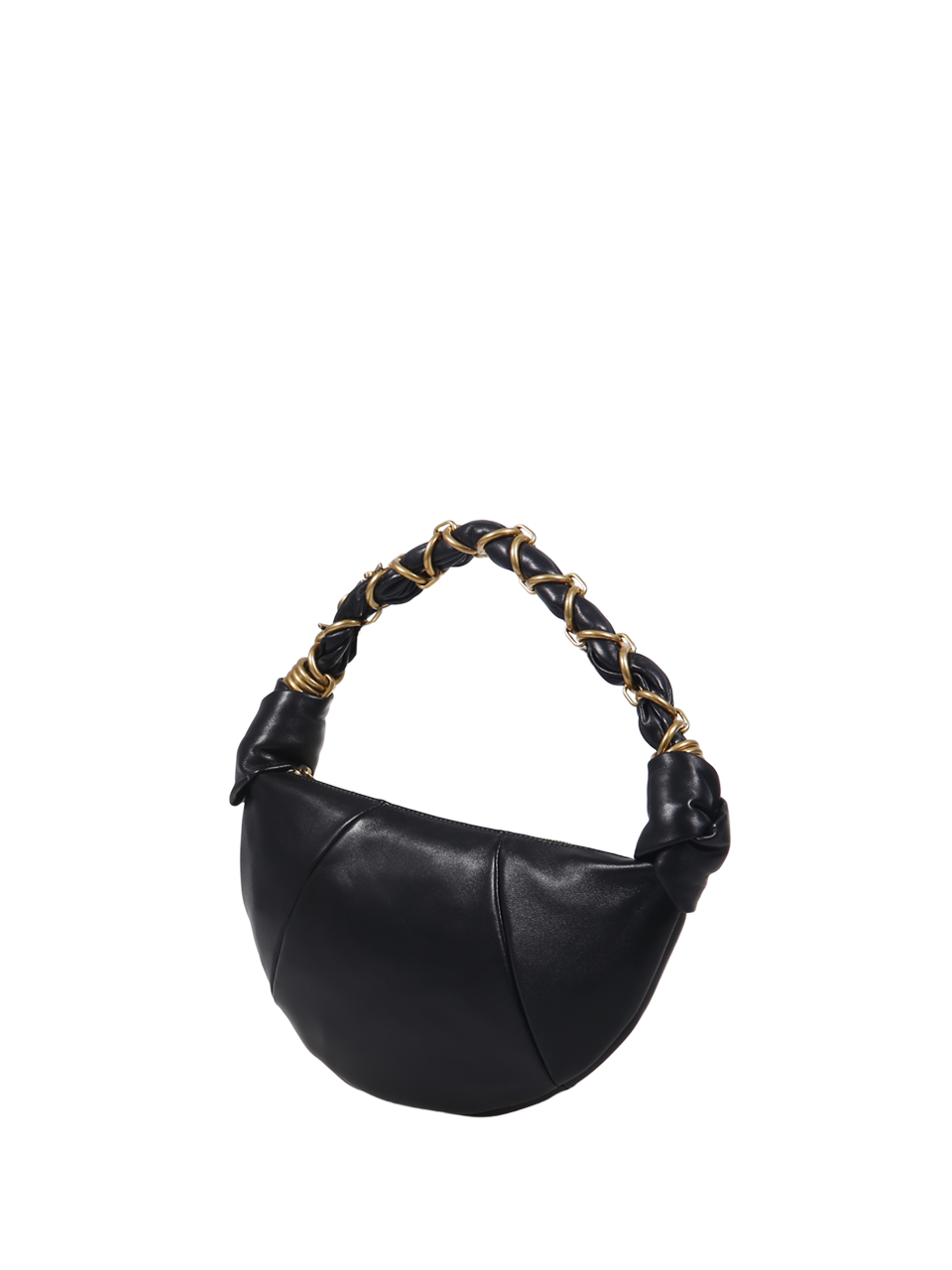 DONNA SAINT LAURENT BORSA HOBO AMALIA MINI NERA IN PELLE
