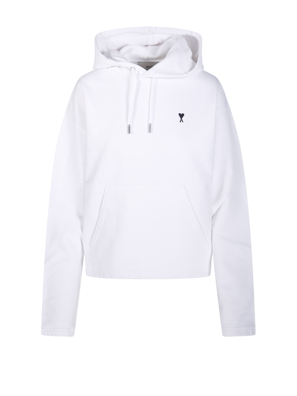WOMAN AMI WHITE COTTON WHITE ADC HOODIE SWEATSHIRT