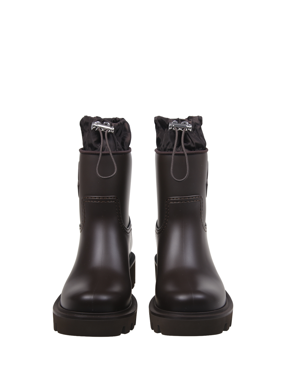DONNA MONCLER STIVALE DA PIOGGIA ALTO KICKSTREAM IN PVC MARRONE 