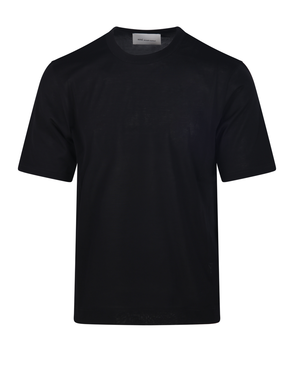 UOMO AMI T-SHIRT A MANICHE CORTE IN COTONE NERO