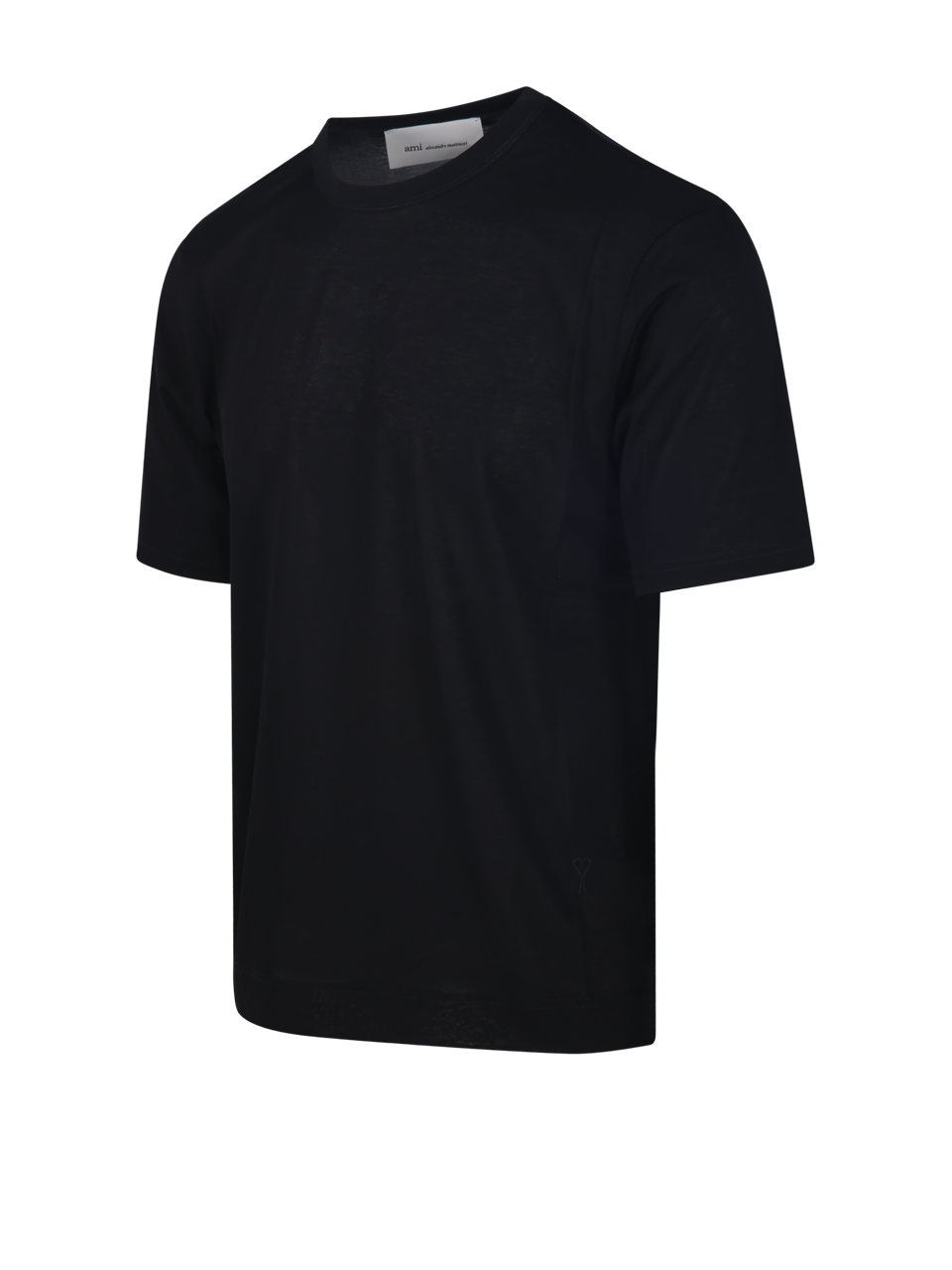 UOMO AMI T-SHIRT A MANICHE CORTE IN COTONE NERO