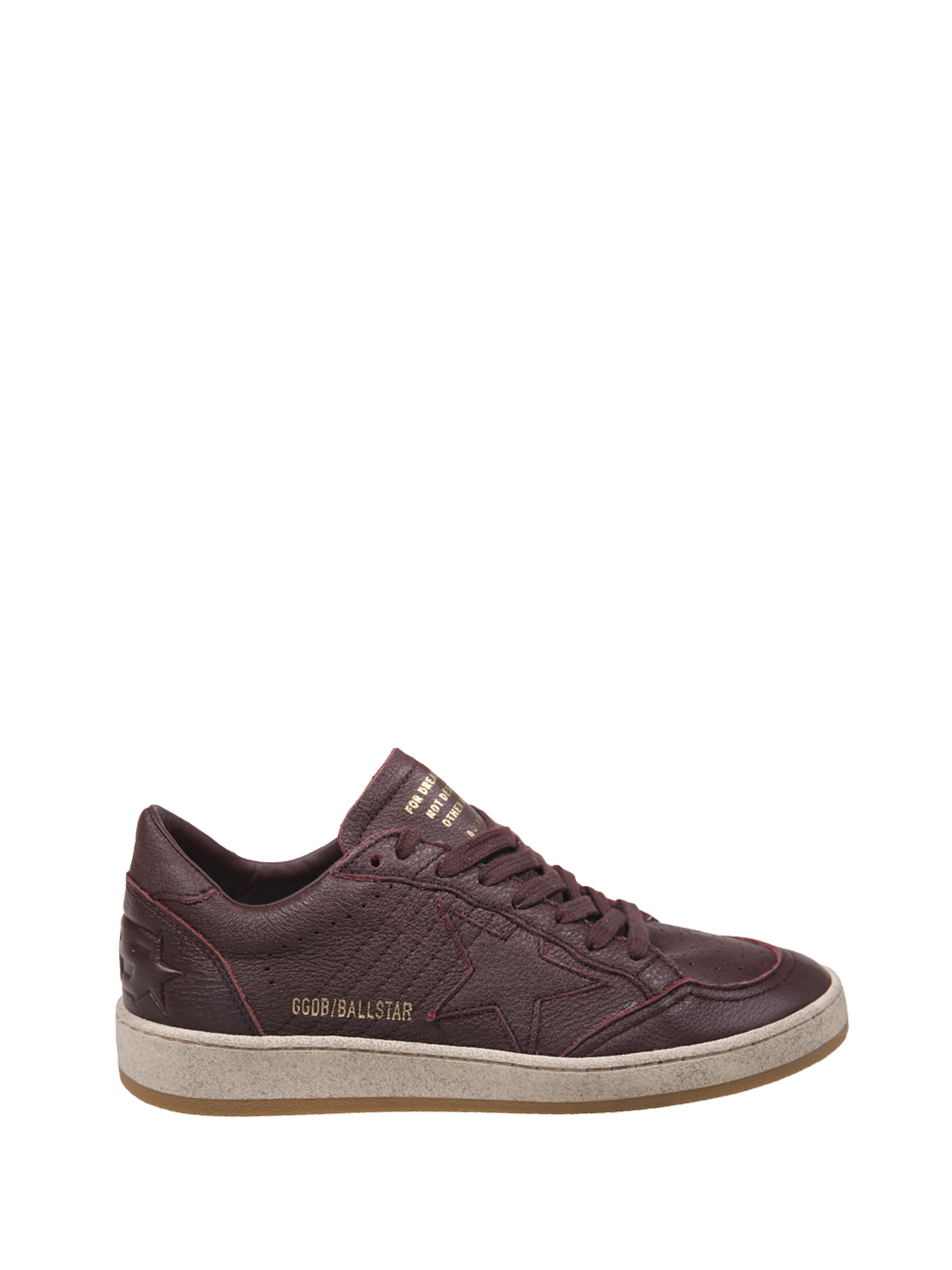 MEN GOLDEN GOOSE BORDEAUX LEATHER BALL STAR SNEAKER 