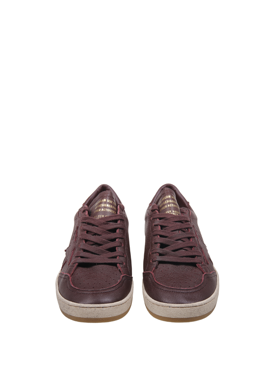MEN GOLDEN GOOSE BORDEAUX LEATHER BALL STAR SNEAKER 