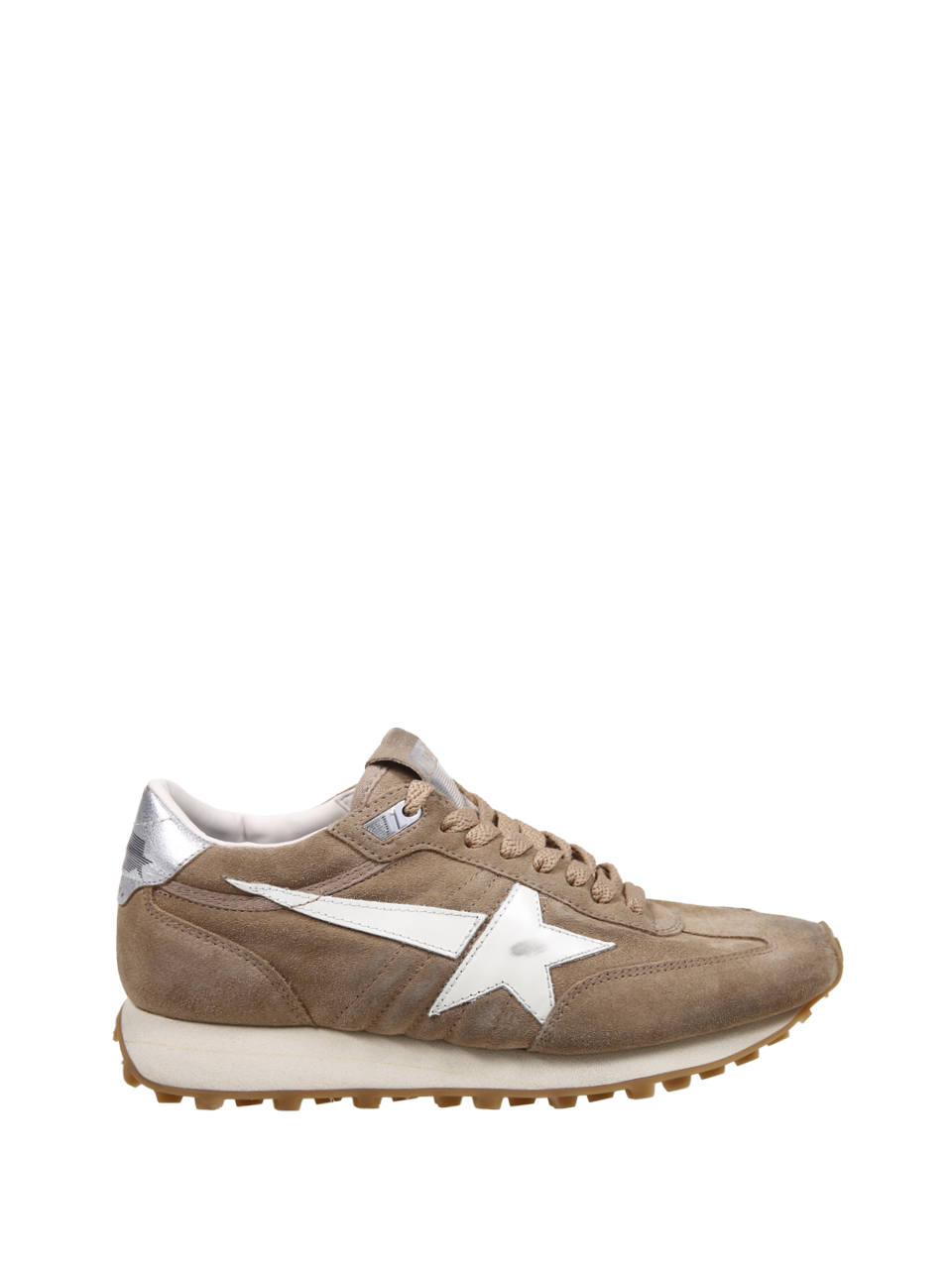 WOMAN GOLDEN GOOSE BEIGE LEATHER  RUNNING MARATHON SNEAKER  