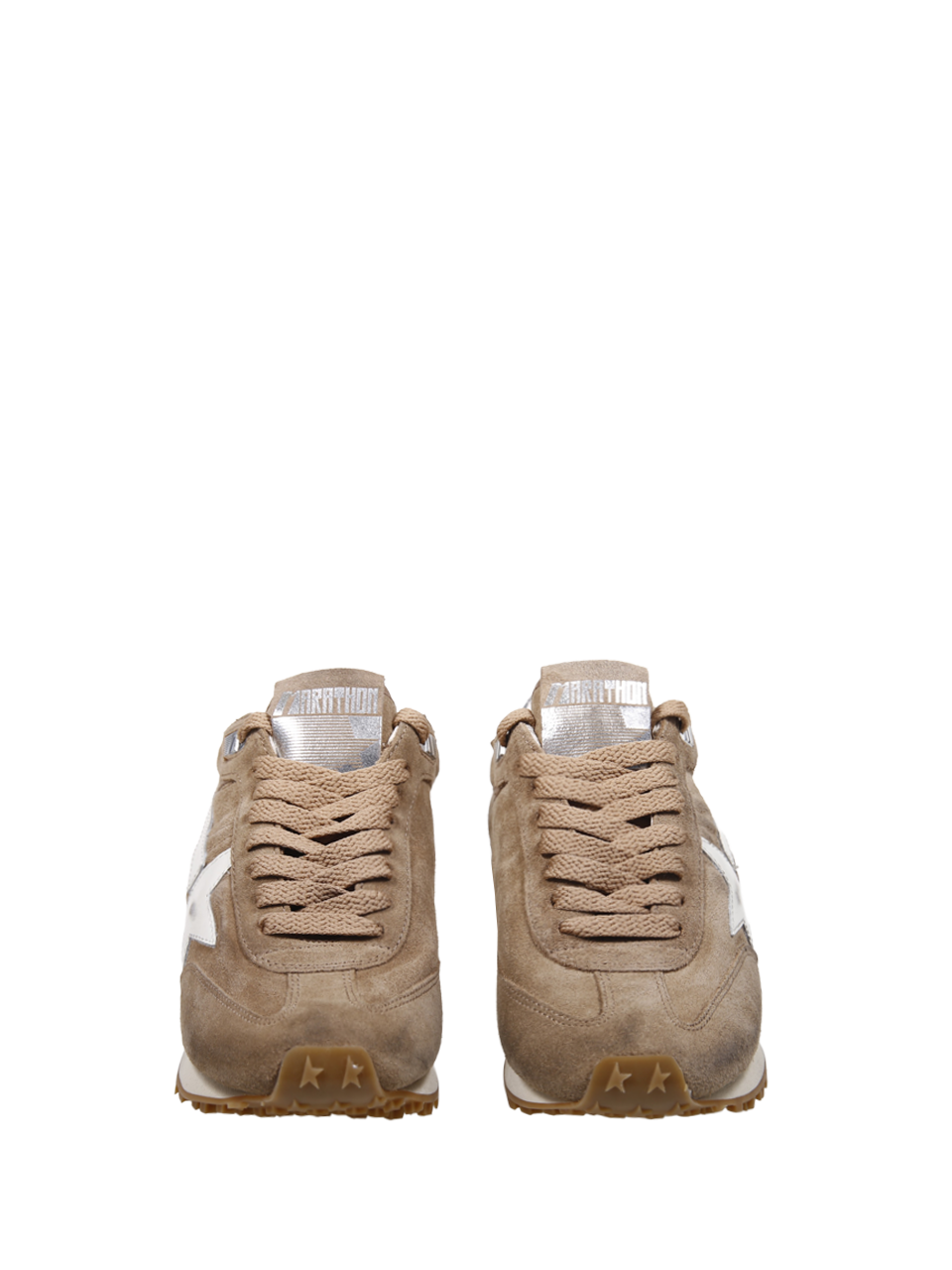WOMAN GOLDEN GOOSE BEIGE LEATHER  RUNNING MARATHON SNEAKER  