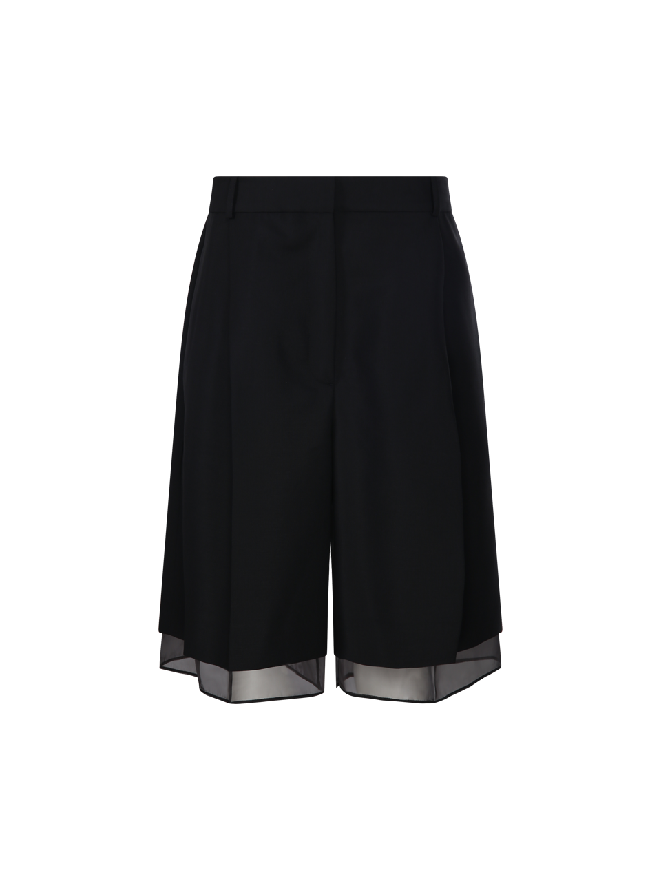 DONNA ROHE PANTALONCINI NERI IN LANA VERGINE 