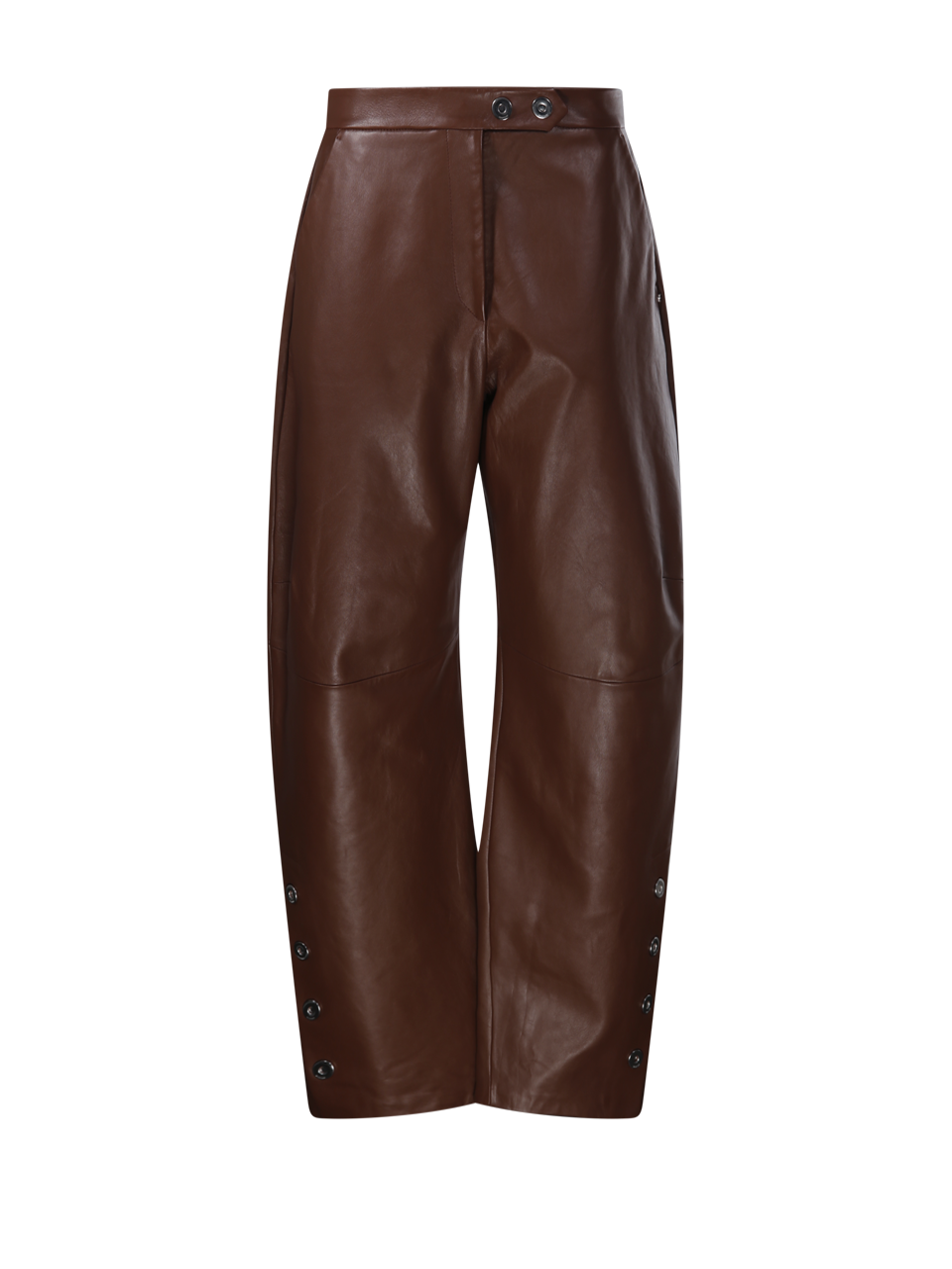 WOMAN MAXMARA SPORTMAX BROWN LEATHER CINEPRESA LEATHER PANT