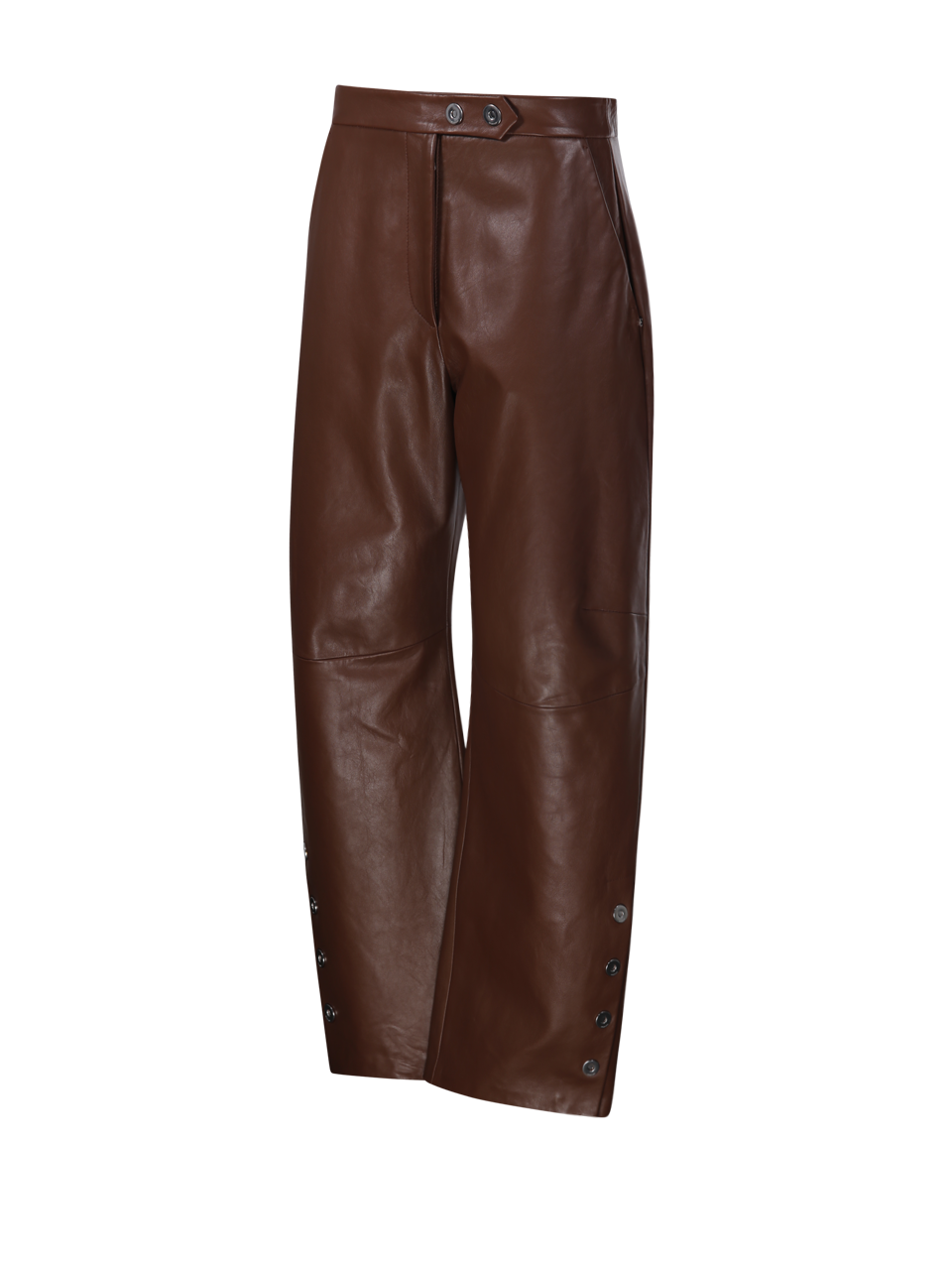 WOMAN MAXMARA SPORTMAX BROWN LEATHER CINEPRESA LEATHER PANT