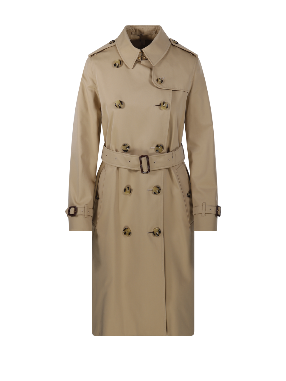 WOMAN BURBERRY BEIGE COTTON KENSINGTON LNG ORG 2 TRENCH