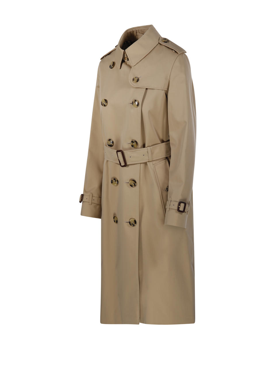 WOMAN BURBERRY BEIGE COTTON KENSINGTON LNG ORG 2 TRENCH