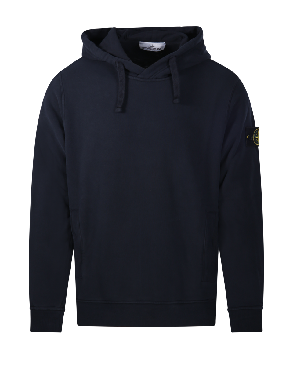 MEN STONE ISLAND BLUE COTTON HOODIE SWEATSHIRT