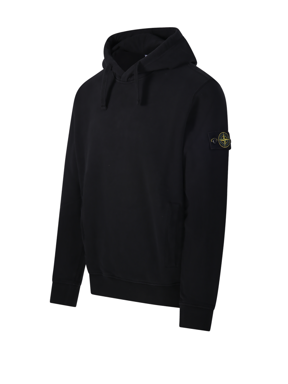 MEN STONE ISLAND BLACK COTTON HOODIE SWEATSHIRT