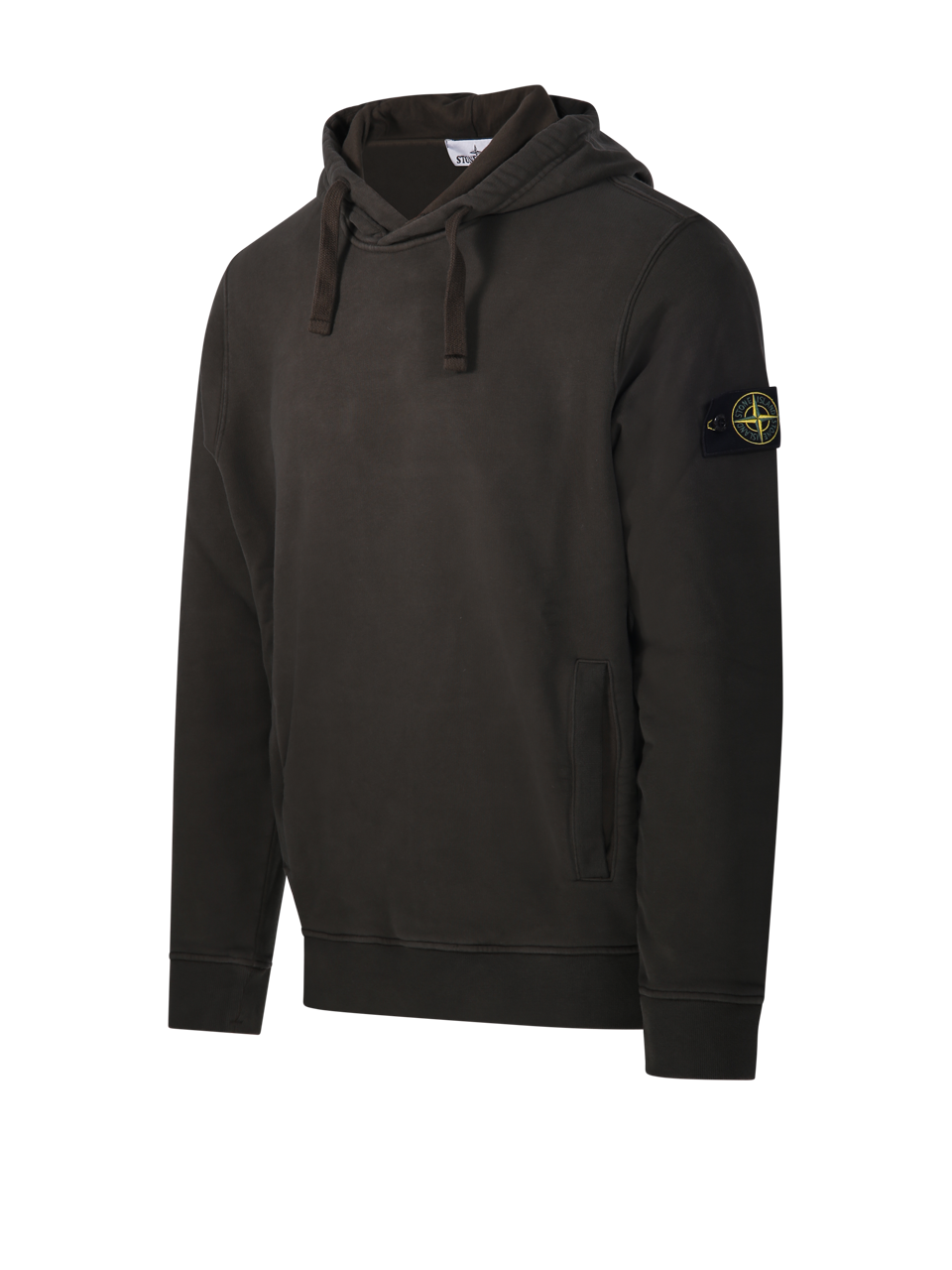 MEN STONE ISLAND BROWN COTTON HOODIE SWEATSHIRT