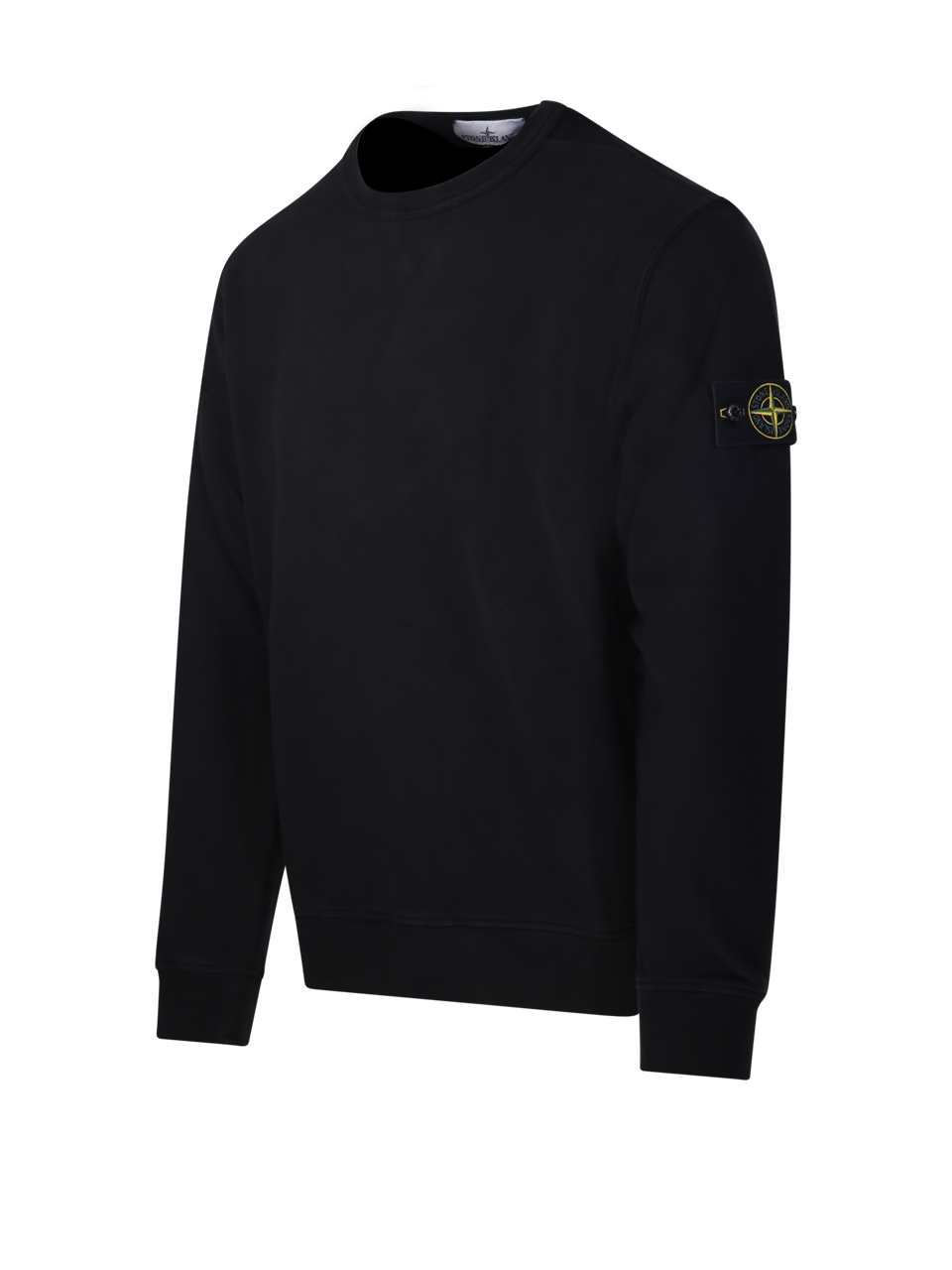 MEN STONE ISLAND BLACK COTTON ROUND NECK SWEATSHIRT