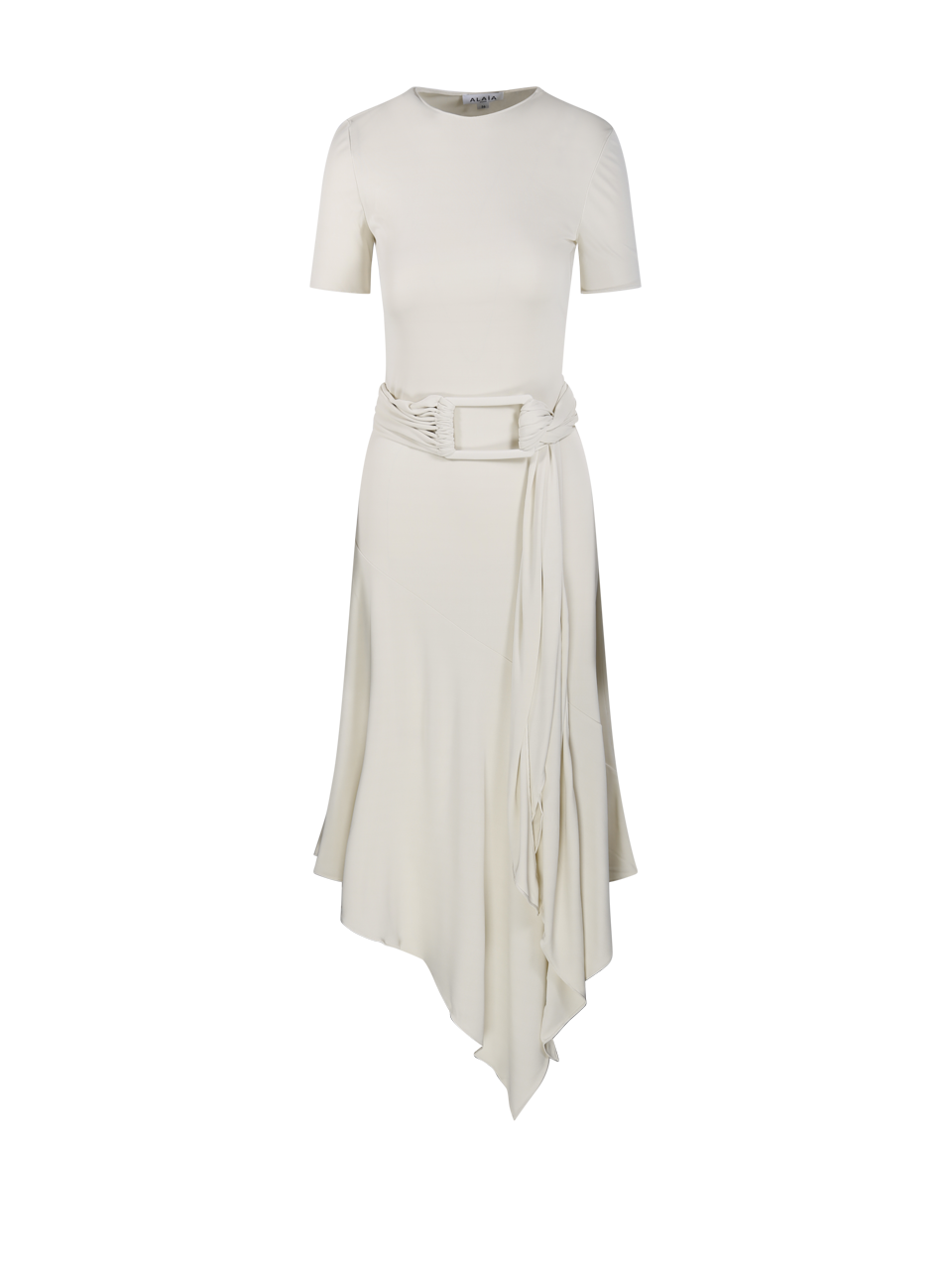 DONNA ALAIA ABITO BIANCO IN VISCOSA CON CINTURA