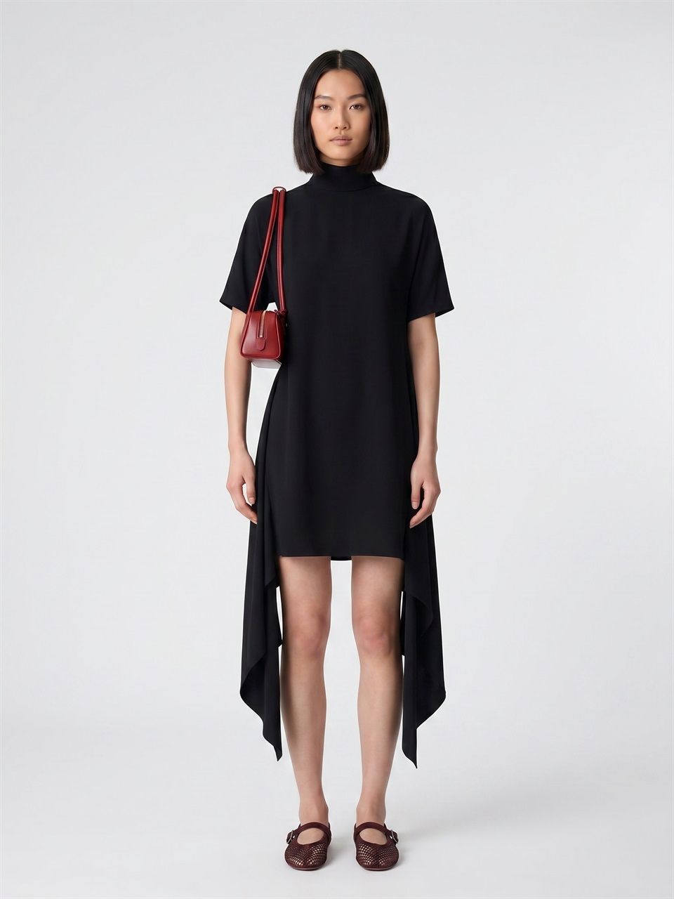 DONNA ALAIA ABITO T-SHIRT IN COTONE NERO 