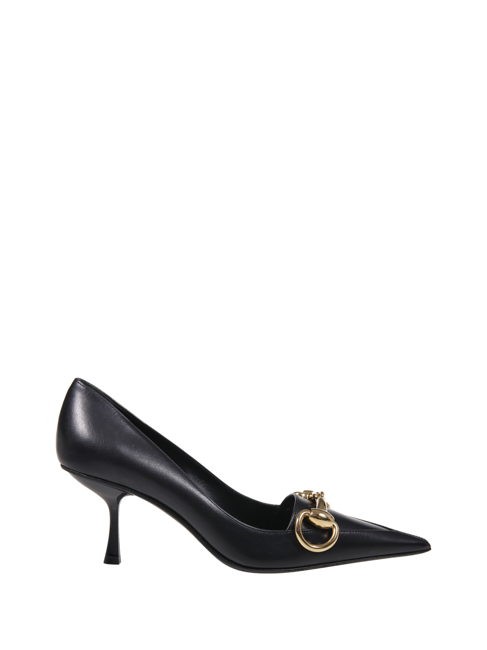 WOMAN GUCCI BLACK LEATHER HELENA 75 PUMP