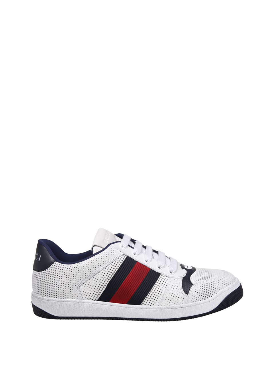 MEN GUCCI WHITE LEATHER SCREENER SNEAKER