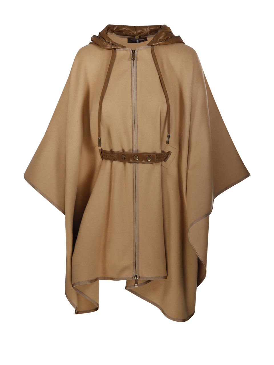 WOMAN MONCLER BEIGE WOOL CAPE
