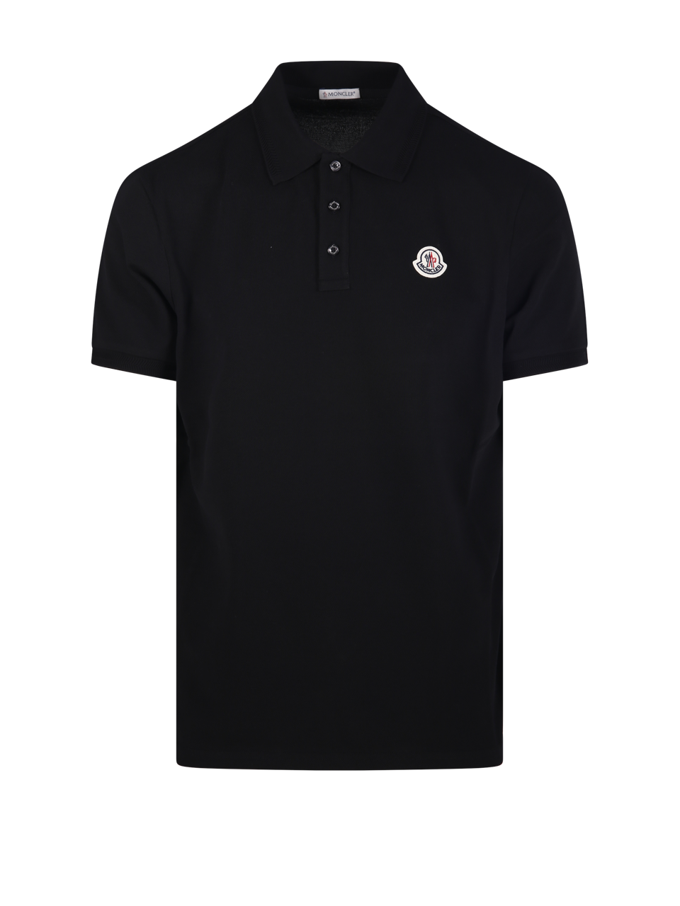 MEN MONCLER BLACK COTTON SS POLO