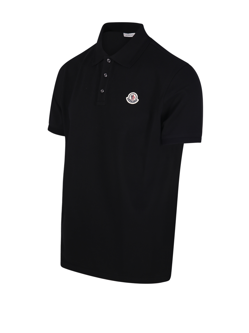 MEN MONCLER BLACK COTTON SS POLO