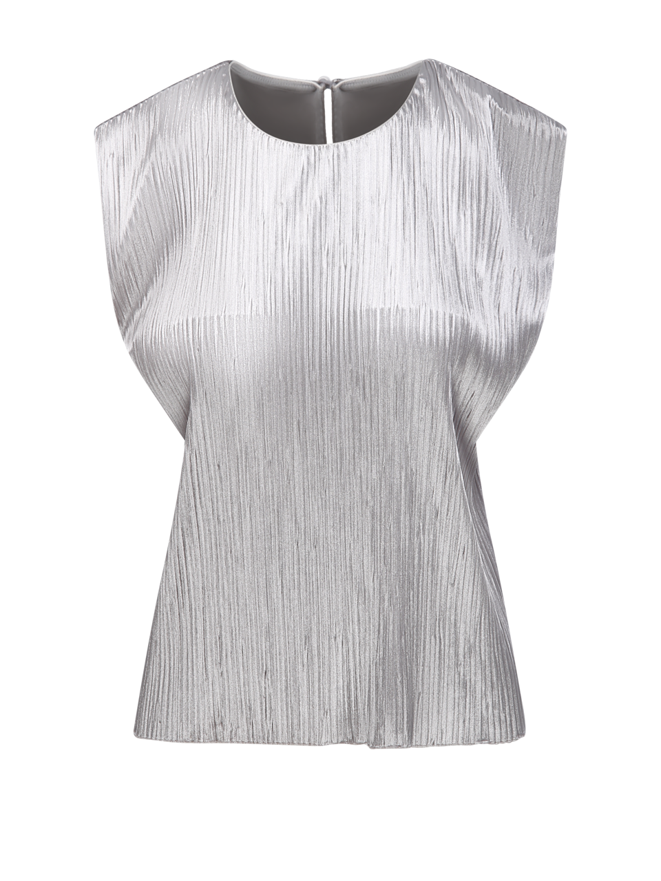 WOMAN FORTE FORTE SILVER POLYESTER PLEATED JERSEY TOP