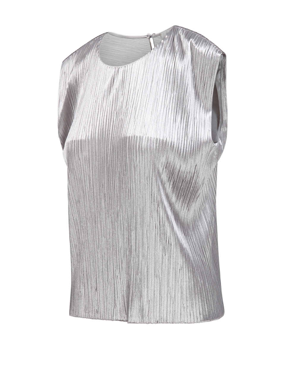 WOMAN FORTE FORTE SILVER POLYESTER PLEATED JERSEY TOP