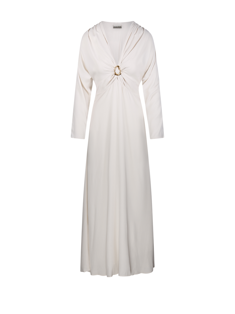 WOMAN FORTE FORTE WHITE ACETATE MAROCAINE SCULPTURE BUCKLE DRESS