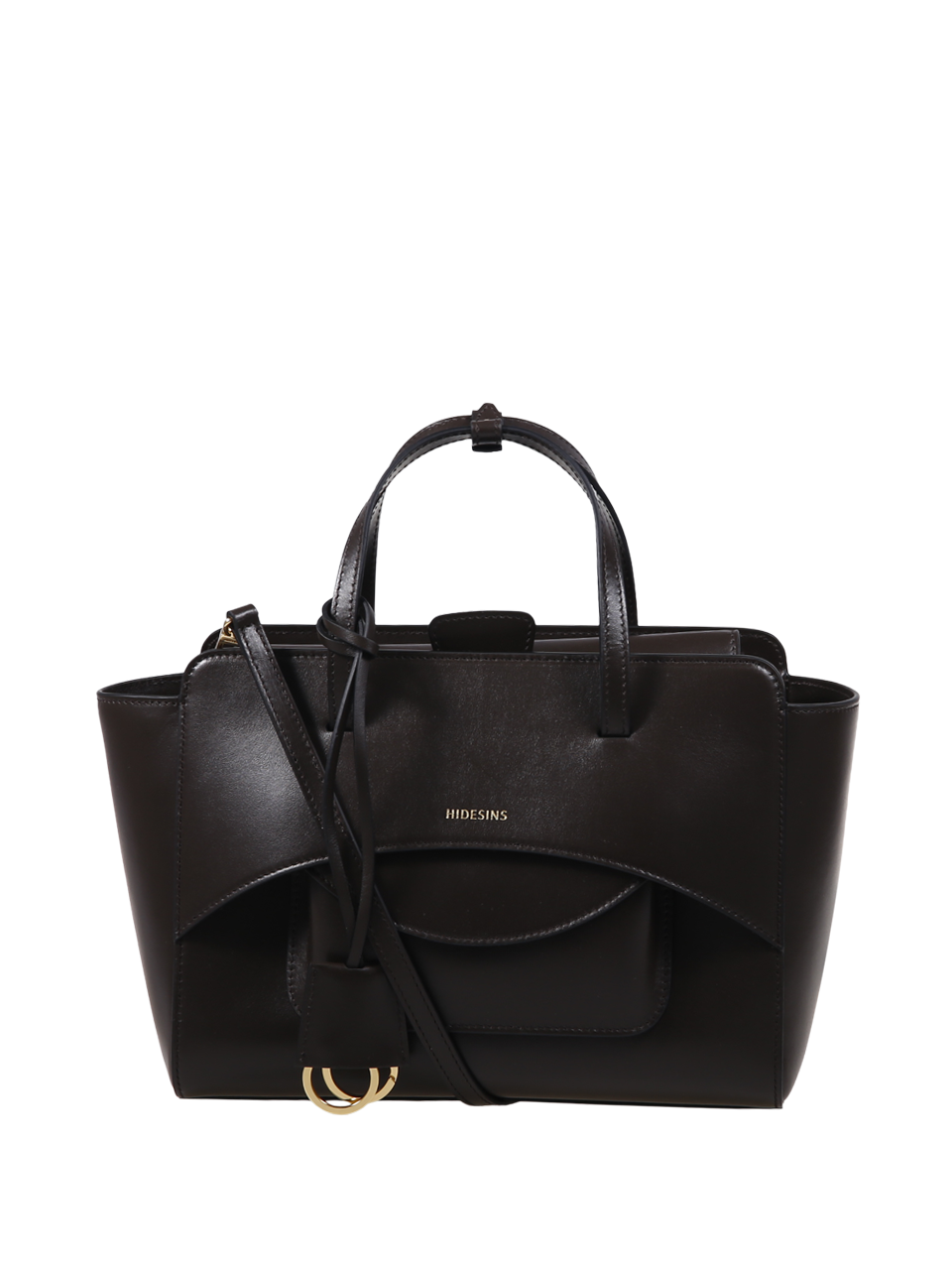 WOMAN HIDESINS BROWN LEATHER FLAP MEDIUM BAG